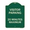 Signmission Visitor Parking Visitor Parking 20 Minutes Maximum Heavy-Gauge Alum Sign, 18" L, 24" H, G-1824-22728 A-DES-G-1824-22728 - alternate 1